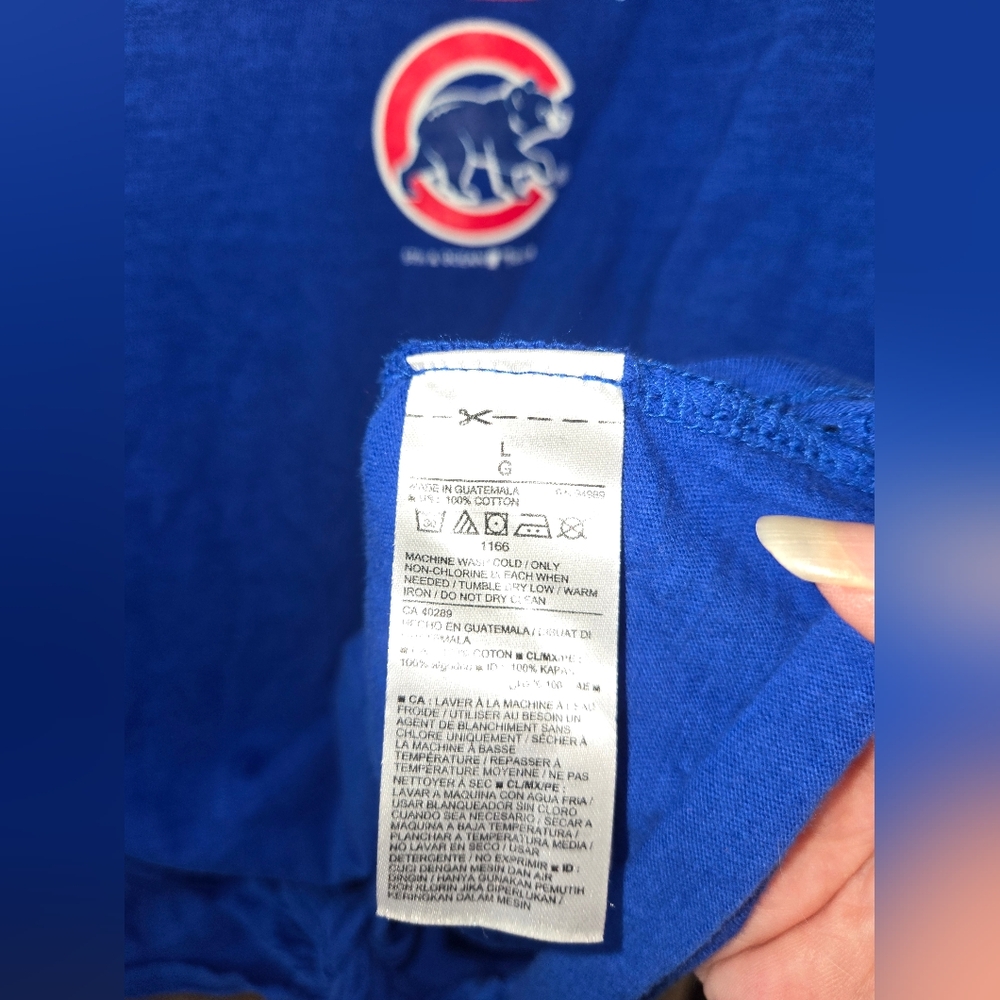 Women's 5th And Ocean Genuine Merchandise Chicago Cubs Blue Tie Tee L - Picture 9 of 14